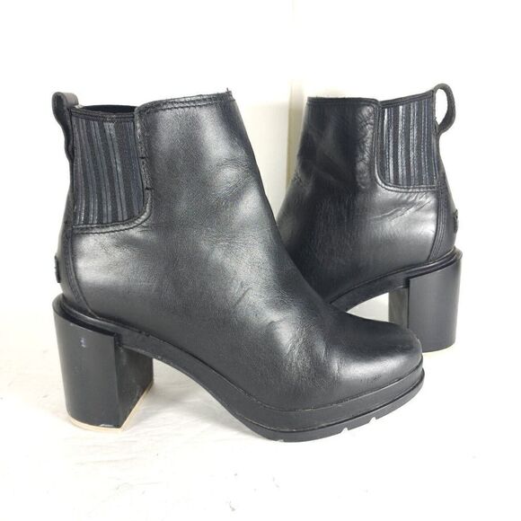 Sorel Women's Margot US 8 Black Leather Waterproof Pull On Ankle Chelsea Boots - Picture 6 of 15